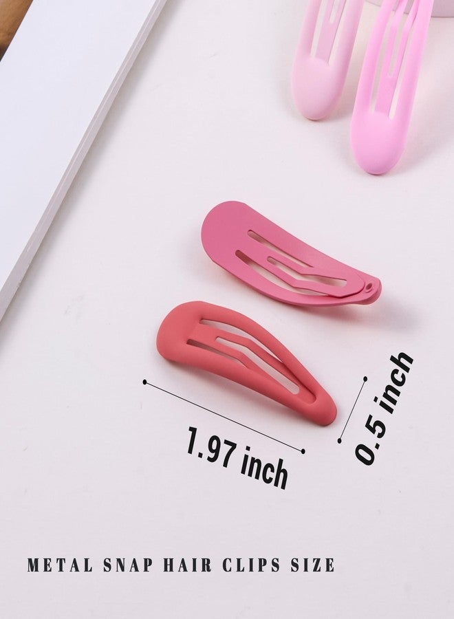 Cptots Small Hair Barrettes For Women No Slip Metal Snap Clips For Thin And Fine Hair,Matte Multiple Pink,20 PCS,1.97 x 0.5 Inch. - Image 2